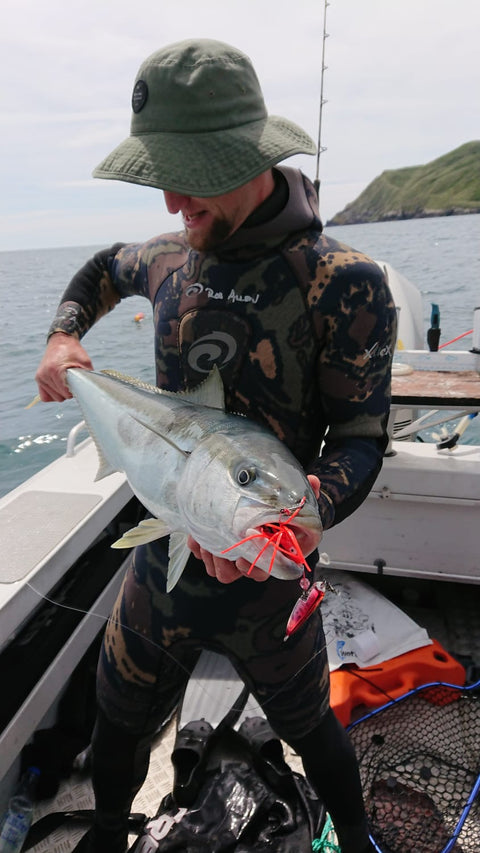Aidan with a great kingi on light gear - OK.fish