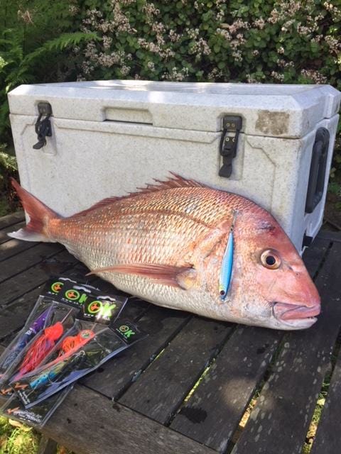 Big snapper on OK.fish slow jigs