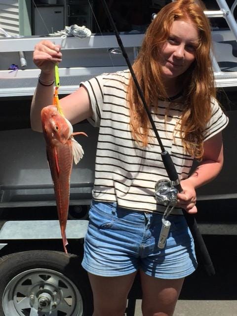 Kate with a nice Hawkes Bay Gurnard