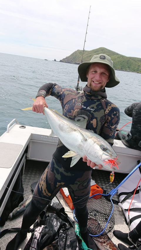 Nice kingi on a Jolly Jarv colured gladeye slow jig - OK.fish