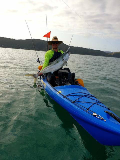 Tom with a cracker kingi off the yak. - OK.fish