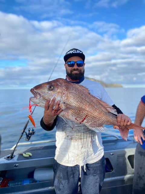 Tom with his PB snapper - OK.fish