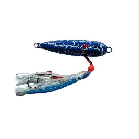 Two fishing lures on a gray surface