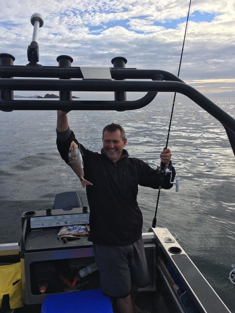 Johnny with a nice little Coromandel snapper - OK.fish